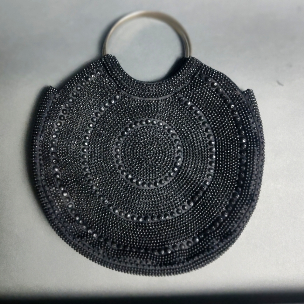 Vintage Elegant Black Beaded Handbag PERFECT CONDITION